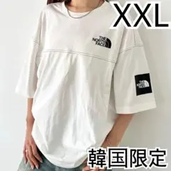 XXL＊ホワイト　白＊ステッチ　ダインＴシャツ＊ホワイトレーベル　ノースフェイス