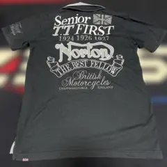 Norton ポロシャツ 半袖 刺繍バックプリント XL バイカー　アメカジのサムネイル