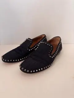 Christian Louboutin スタッズ付きデニムスリッポン