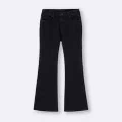 新品／GU／スリムフレアジーンズ／BLACK
