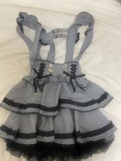LIZLISA はしごリボンギンガムティアードスカパン 黒 - メルカリ