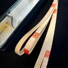 箱不要は500円引 【極美品】 正絹 佐賀錦 帯締め 金糸 朱色 ピンク 年代物