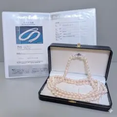 アコヤ真珠 セミラウンド セミバロックシェープ ネックレス 120cm 鑑別書付