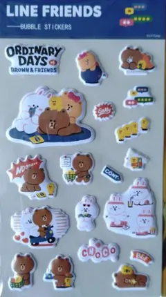 LINE FRIENDS バブルステッカー オーディナリーデイズ