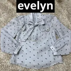 evelyn ボウタイブラウス ハート柄ブラウス