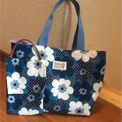 北欧風トート&携帯ポーチ ✳︎ブルー✳︎