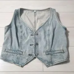 デニム ベスト GU 試着のみ ウォッシュド L