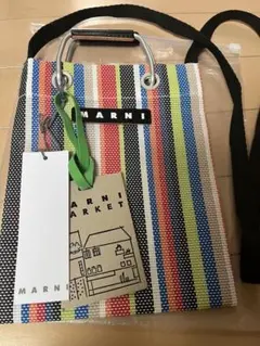 ✴*︎様 MARNI MARKET ミニショルダーバッグ レッド系 ストライプのサムネイル