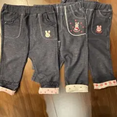 ミキハウスまとめ売り　ボトムス3点セット　80cm