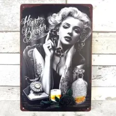 ブリキ看板☆ マリリンモンロー タトゥー ウイスキー 479