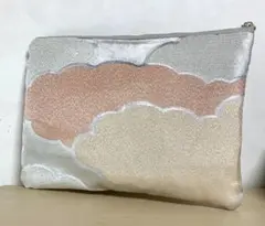 No.510 ファスナー25cm ポーチ　帯リメイク　御朱印入れなど