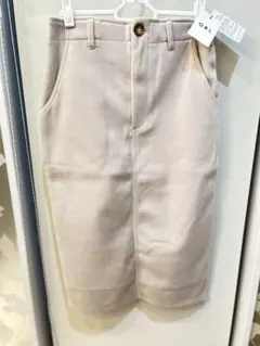 新品未使用　ＧRＬ　ベージュ タイトスカート フロントボタン 厚手冬　Ｌサイズ