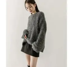 mystic シャギーラメポップニットカーディガン