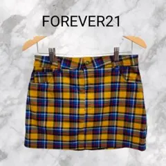 FOREVER21☆タータンチェックミニスカート L 黄色 派手かわ Y2Kのサムネイル
