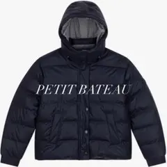 PETIT BATEAU フード付きダウンジャケット ネイビーのサムネイル