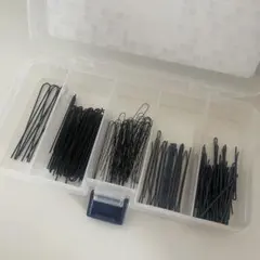 ヘアピンセット 黒色 収納ケース付き