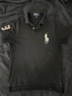 ラルフローレン ブラック ビッグポニー ポロシャツ 黒M シルバー チーフキーフ
