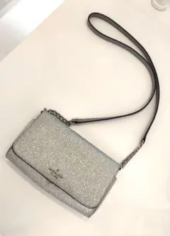 【最終値下げ】ケイトスペード　シルバーグリッターショルダーバッグ