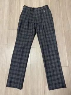 BEAMS SCHOOL グレー系チェック スラックス　73