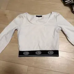 EMODA ジャガードフィット Tシャツ クロップド丈 ハイネック リブ