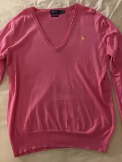 POLO RALPH LAUREN Vネックニット ピンク XL平成