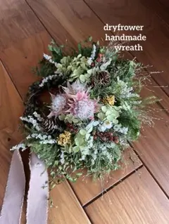秋リース　ナチュラルリース　ドライフラワー