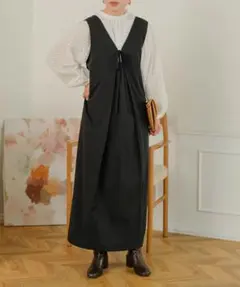 Bab バブ　前後2wayジャンパースカート ロングワンピース　 ブラック　Ｍ