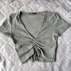 ZARA リブカットソー 半袖のサムネイル