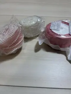 パール調リボンセット ピンク ホワイト