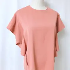 【ルスーク】Le souk フリル袖 ブラウス プルオーバー 綺麗見え ピンク