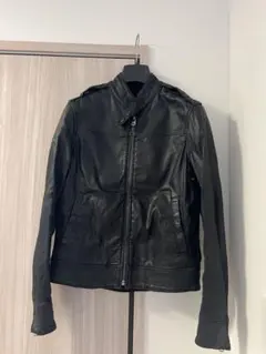 DIESEL レザー ライダースジャケット ブラック S シングルライダース