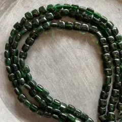 インド ガラスビーズ ［ green square ］×3本セット