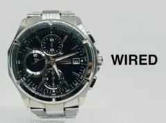 WIRED セイコー クロノグラフ 7T92-0JK0 ブラックのサムネイル