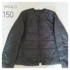 ユニクロ ウルトラライトダウン コンパクトジャケット 黒 150 ノーカラー