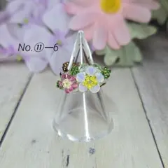 No.⑪―6　ビーズリングハンドメイド　ピンク　お花のリング　ビーズの指輪