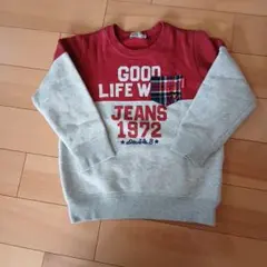 DOUBLE.B トレーナー 120 赤/グレー