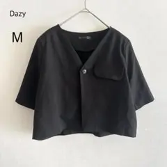 Dazy デイジー ジャケット ショート丈 半袖 ブラック 黒 M 肩パッド入のサムネイル