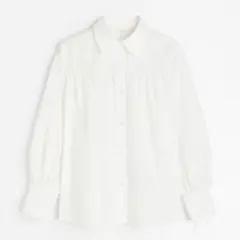新品未使用 H&M 刺繍コットンブラウス ホワイト S