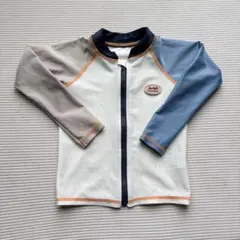 【美品】バイカラーラッシュガード 男の子110cm 前開き くすみカラー