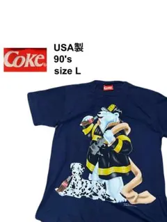 ★90s★USA製★Coca-Cola★ポーラーベア★ダルメシアン★Tシャツ★Lのサムネイル