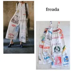⭐︎Freadaヨーロピアンエコバッグリメイクサロペット Freada／フリーダ 】vintageヨーロピアンエコバッグリメイクパンツ
