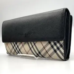 美品✨BURBERRY バーバリー 長財布 ノバチェック レザー　二つ折りのサムネイル
