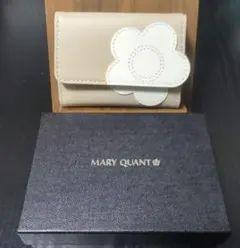 専用　マリークワント 三つ折 ハート ミニウォレット本革財布ベージュ新品