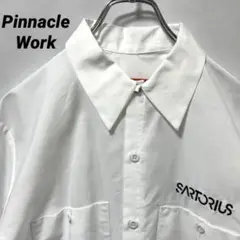 T-475 Pinnacle Work ワークシャツ 半袖刺繍M 白 USA古着
