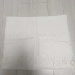 ストール　薄手　白　ホワイト　大判　　ラインストーン ショール　マフラー