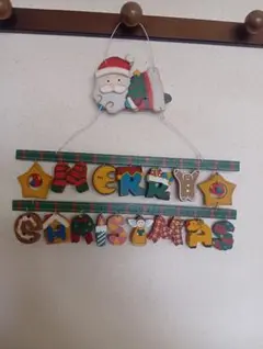 最終お値下げ‼木製クリスマス飾り サンタクロース付き