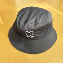 最終値下‼︎ハート刺繍 バケットハット 黒