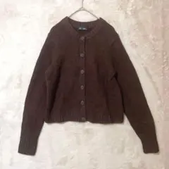 Gap♡レディース クルーネック ニットカーディガン 厚手 ブラウン XS