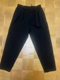美品】COMOLI 麻ウール 2タックパンツ スラックス ネイビー サイズ2