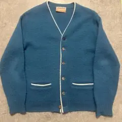 70s Jantzen アクリルカーディガン USA製 青のサムネイル